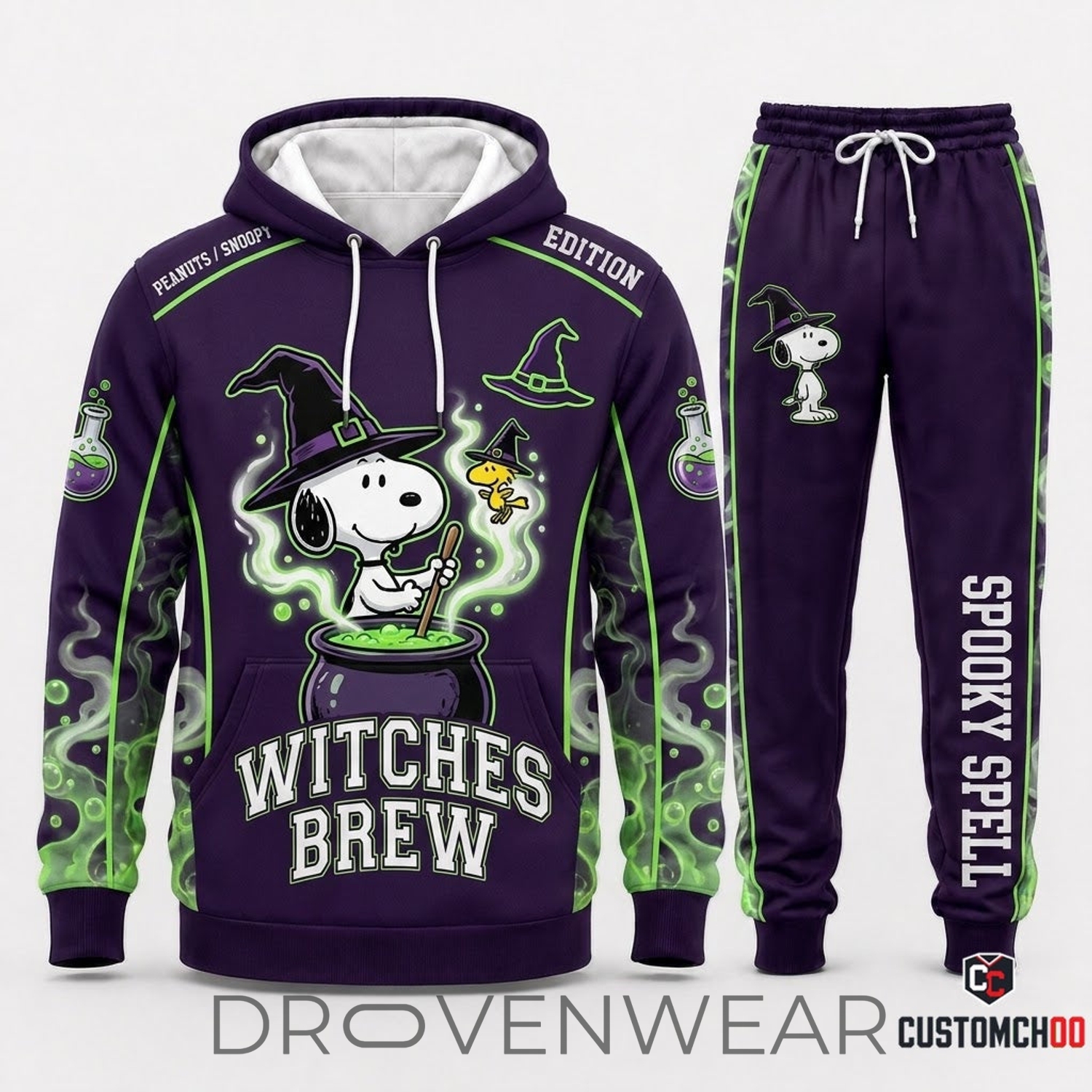 Peanuts Snoopy Halloween Graphic Tracksuit Hoodie Set Peanuts Snoopy Halloween Graphic Tracksuit Hoodie Set