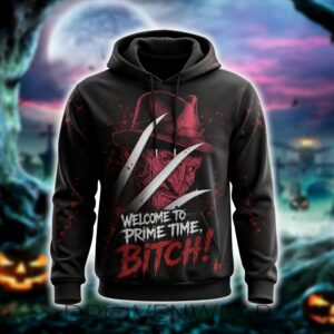 Nightmare Slasher Horror Movie Graphic Hoodie – Halloween Fan Gift
