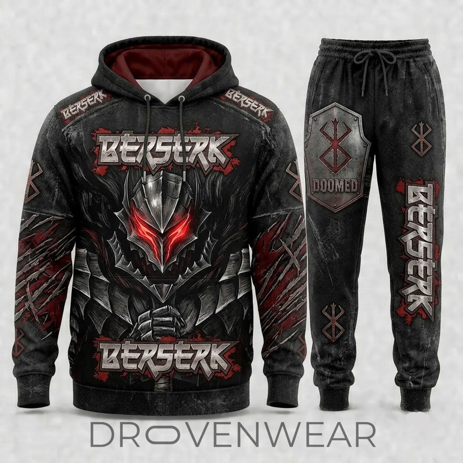 Limited Edition Black Swordsman Dark Fantasy Set – Hoodie & Sweatpants Outfit Limited Edition Black Swordsman Dark Fantasy Set – Hoodie & Sweatpants Outfit