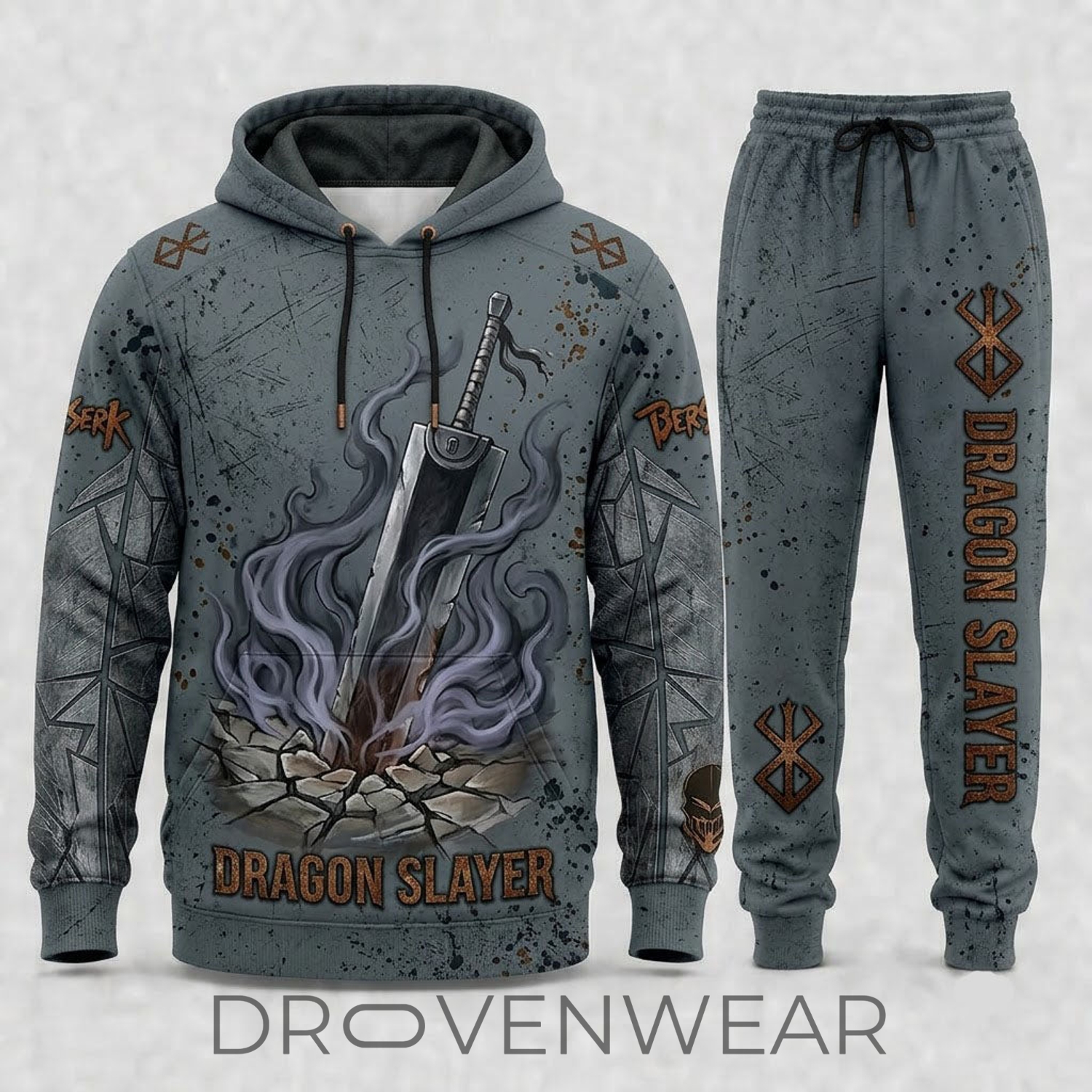 Limited Edition Black Swordsman Dark Fantasy Set – Hoodie & Sweatpants Outfit Limited Edition Black Swordsman Dark Fantasy Set – Hoodie & Sweatpants Outfit