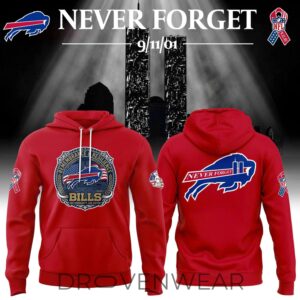 Unisex Red Buffalo Bills Football 9/11/01 Never Forget Special Hoodie