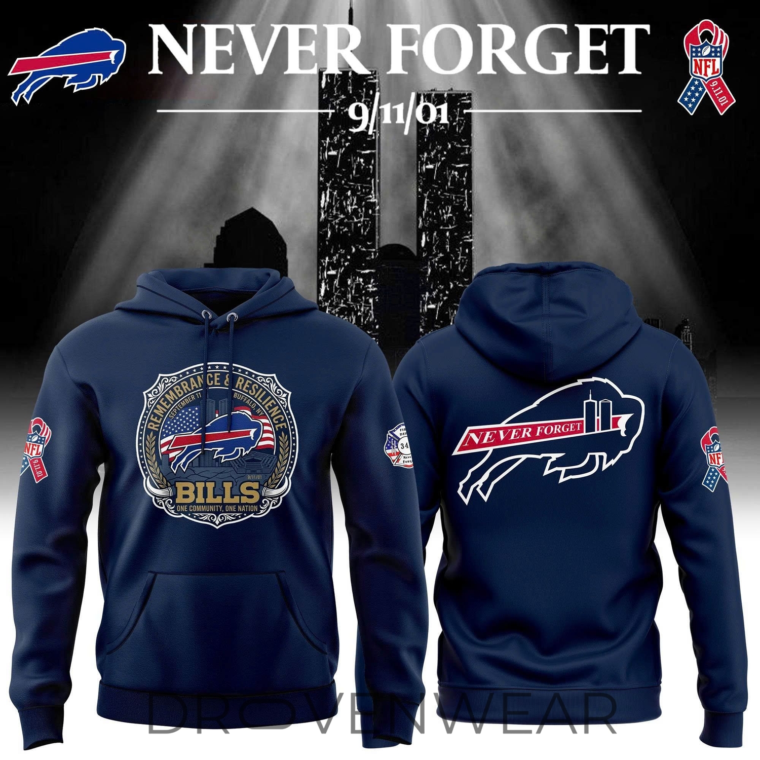 Unisex Red Buffalo Bills Football 9/11/01 Never Forget Special Hoodie Unisex Red Buffalo Bills Football 9/11/01 Never Forget Special Hoodie