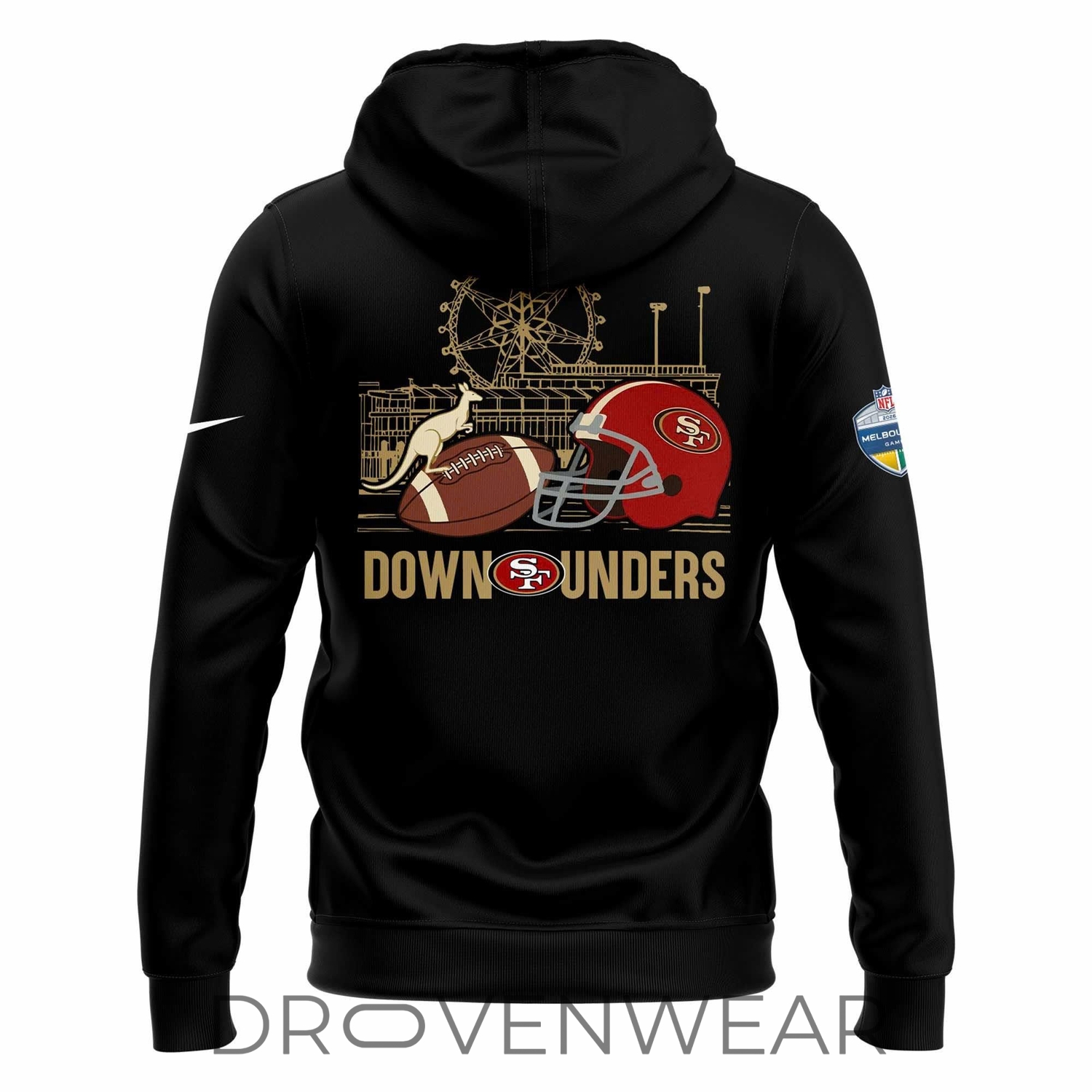 Unisex Nike Black San Francisco 49ers 2026 Melbourne Game Special Hoodie Unisex Nike Black San Francisco 49ers 2026 Melbourne Game Special Hoodie