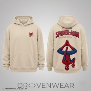 Comic Web Hero Inspired Back Print Hoodie — Spiderman Superhero Fan Streetwear Gift