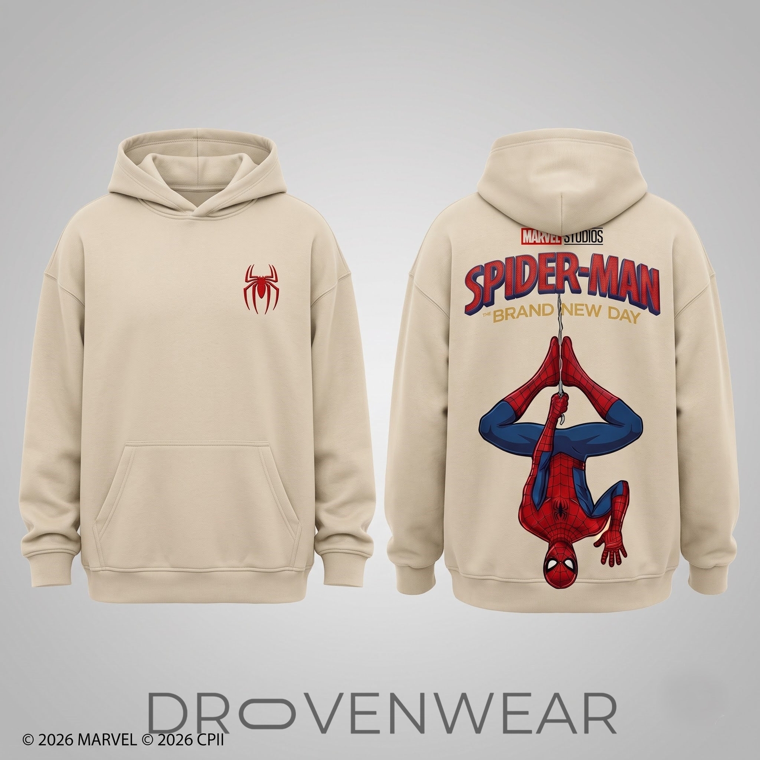 Comic Web Hero Inspired Back Print Hoodie — Spiderman Superhero Fan Streetwear Gift Comic Web Hero Inspired Back Print Hoodie — Spiderman Superhero Fan Streetwear Gift