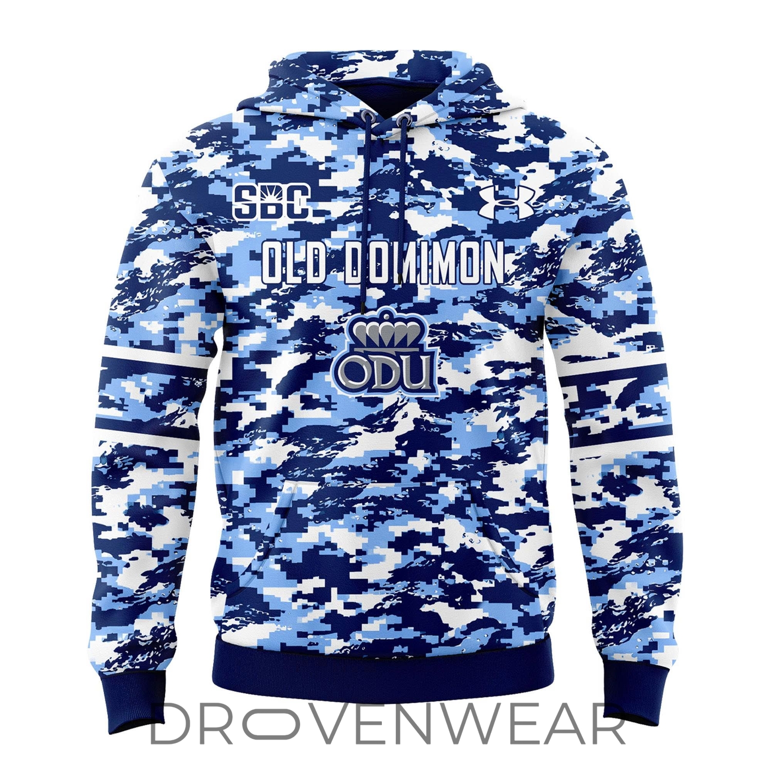 Old Dominion Monarchs Football 2026 Blue Camo Graphic Hoodie Old Dominion Monarchs Football 2026 Blue Camo Graphic Hoodie