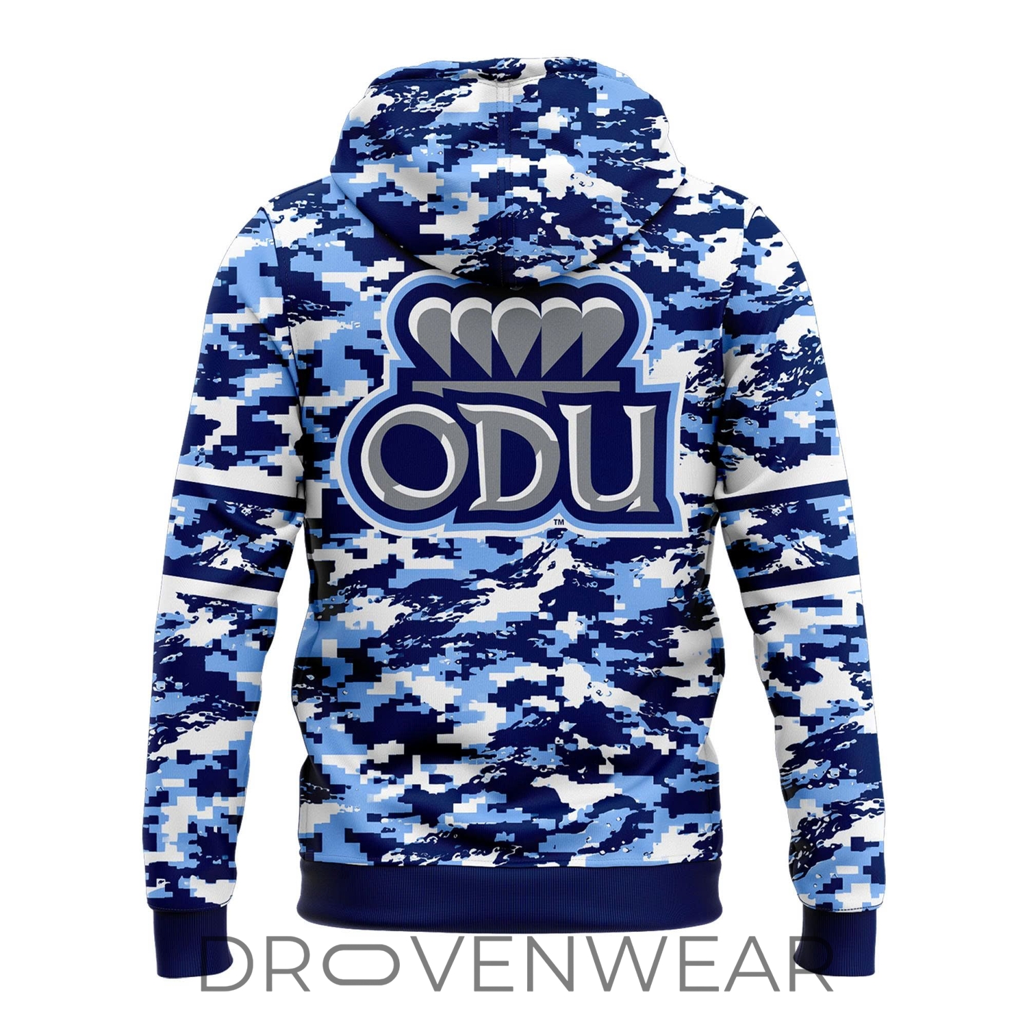 Old Dominion Monarchs Football 2026 Blue Camo Graphic Hoodie Old Dominion Monarchs Football 2026 Blue Camo Graphic Hoodie