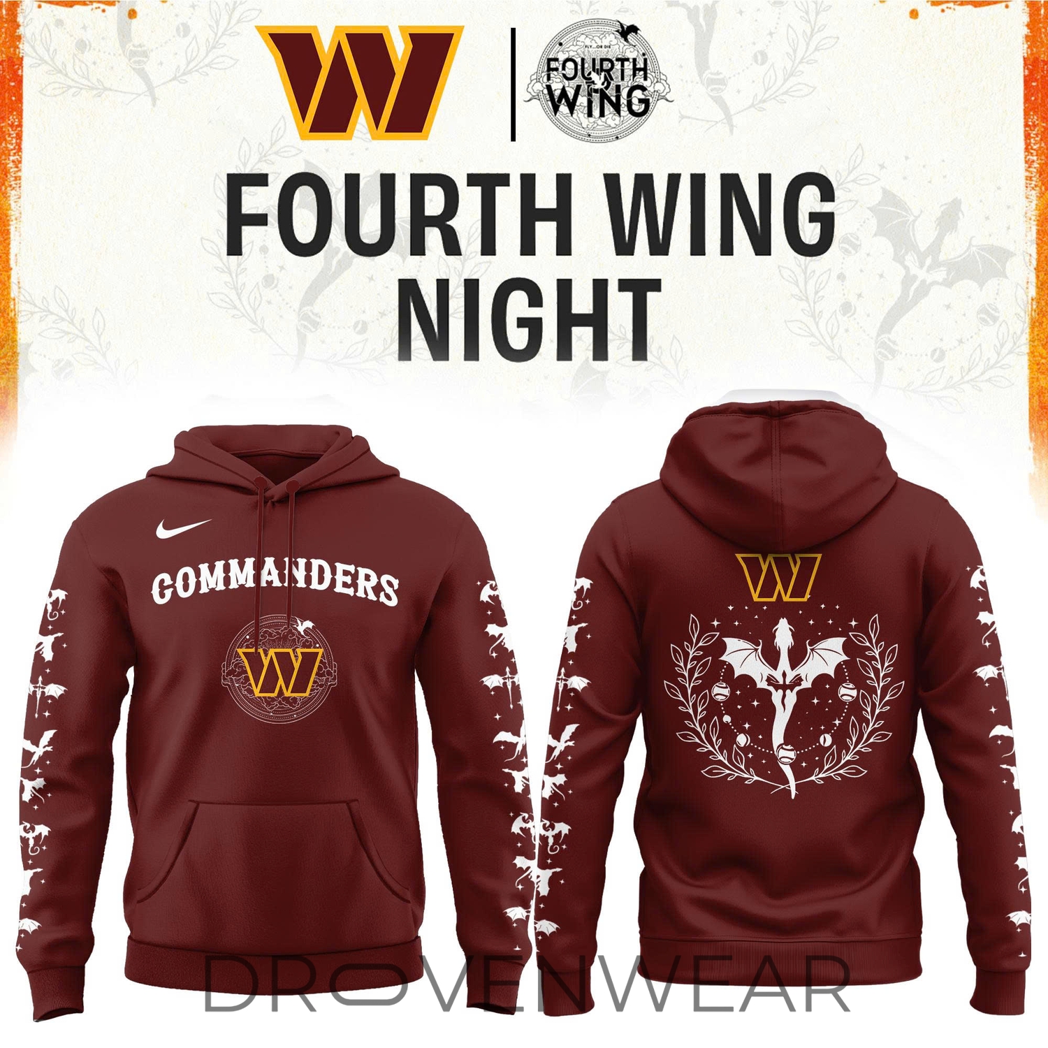 2026 Washington Football X Dragon Wing Fantasy Night Limited Edition Hoodie | Jogger | Cap V2 2026 Washington Football X Dragon Wing Fantasy Night Limited Edition Hoodie | Jogger | Cap V2