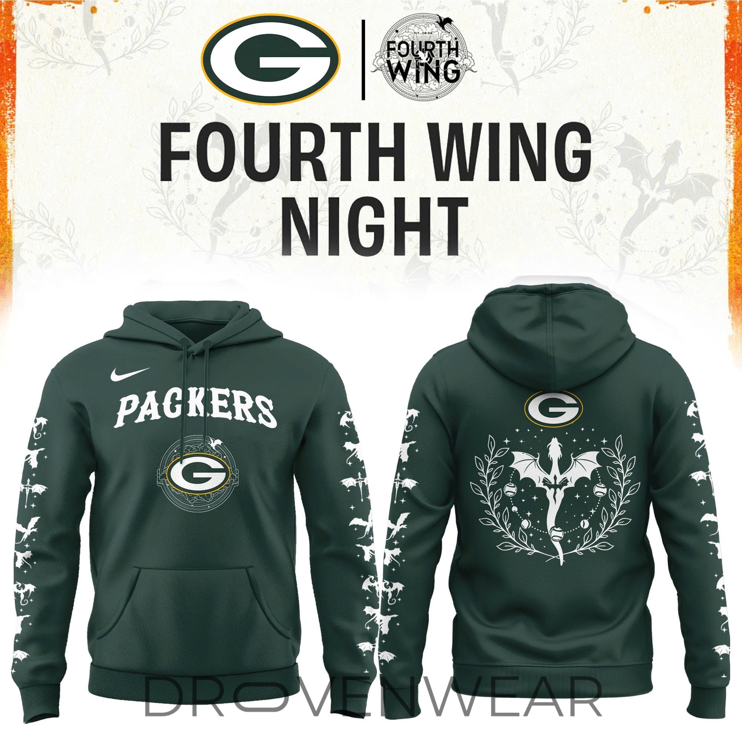 2026 Green Bay Football X Dragon Wing Fantasy Night Limited Edition Hoodie | Jogger | Cap V2 2026 Green Bay Football X Dragon Wing Fantasy Night Limited Edition Hoodie | Jogger | Cap V2