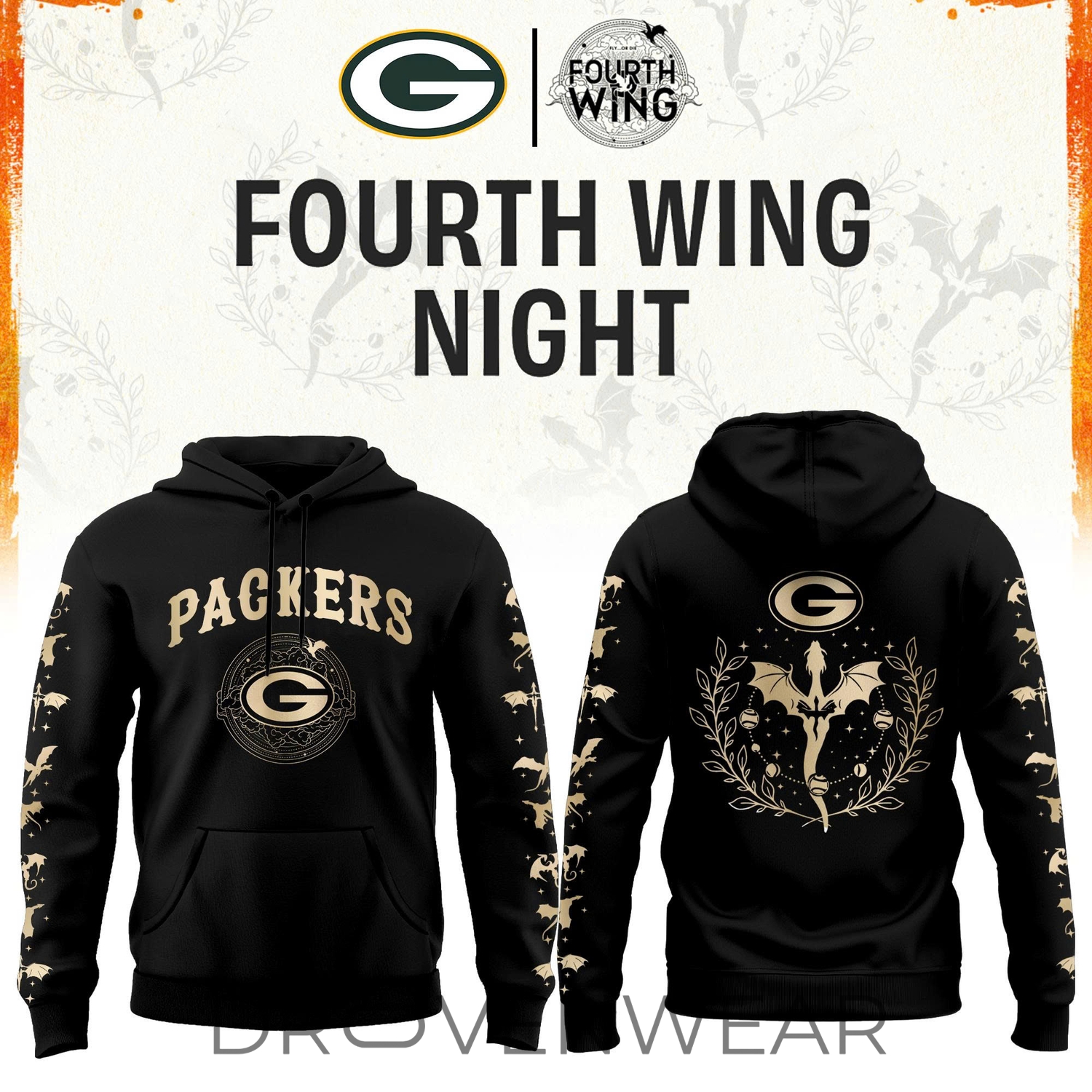 2026 Green Bay Football X Dragon Wing Fantasy Night Limited Edition Hoodie | Jogger | Cap 2026 Green Bay Football X Dragon Wing Fantasy Night Limited Edition Hoodie | Jogger | Cap