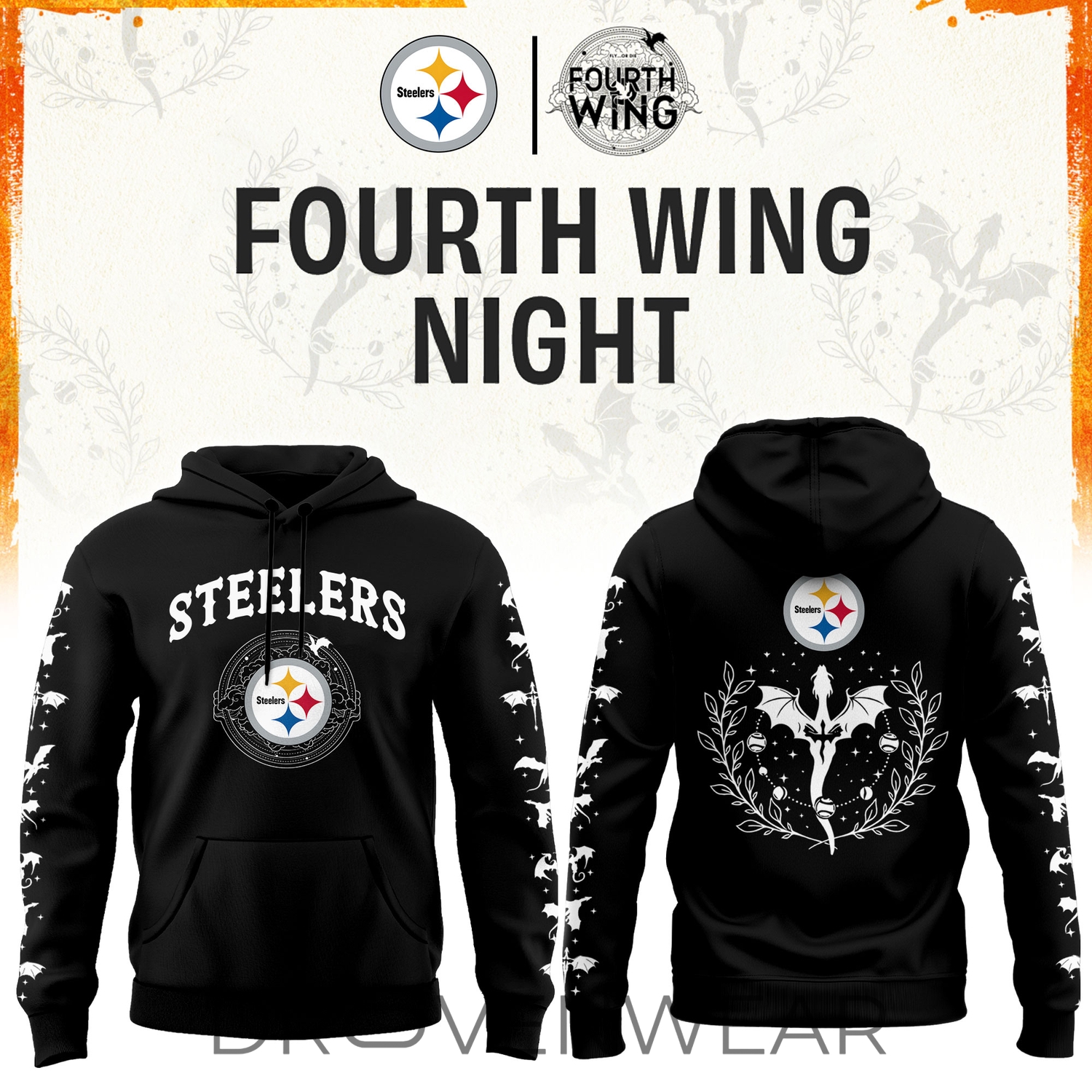 2026 Pittsburgh Football X Dragon Wing Fantasy Night Night Limited Edition Hoodie | Jogger | Cap 2026 Pittsburgh Football X Dragon Wing Fantasy Night Night Limited Edition Hoodie | Jogger | Cap