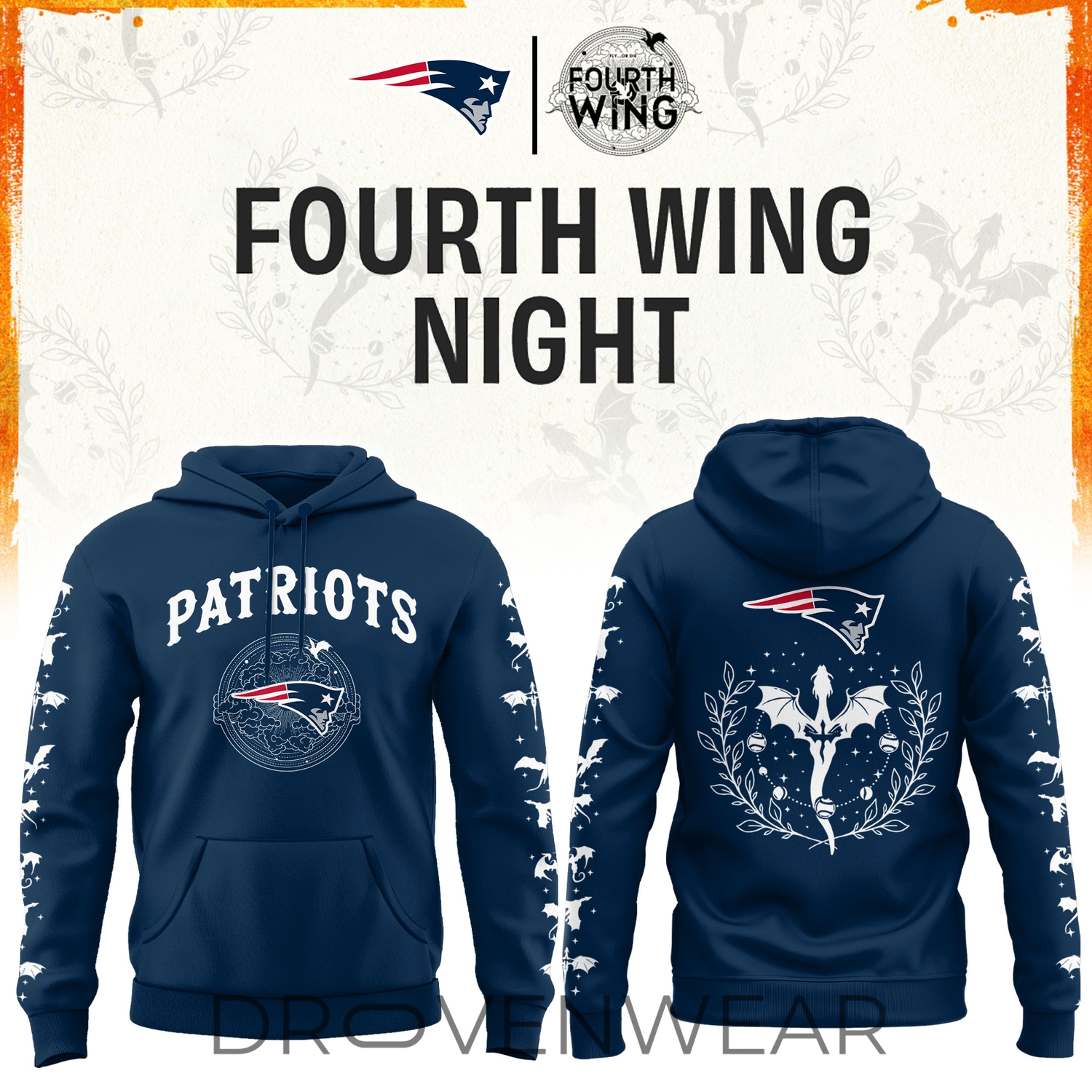 2026 New England Football X Dragon Wing Fantasy Night Night Limited Edition Hoodie | Jogger | Cap V2 2026 New England Football X Dragon Wing Fantasy Night Night Limited Edition Hoodie | Jogger | Cap V2