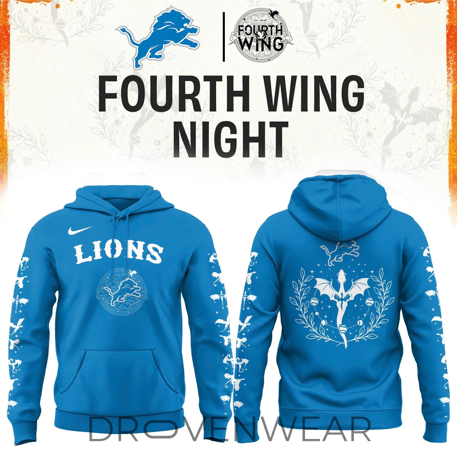 2026 Detroit Football X Dragon Wing Fantasy Night Night Limited Edition Hoodie | Jogger | Cap V2 2026 Detroit Football X Dragon Wing Fantasy Night Night Limited Edition Hoodie | Jogger | Cap V2