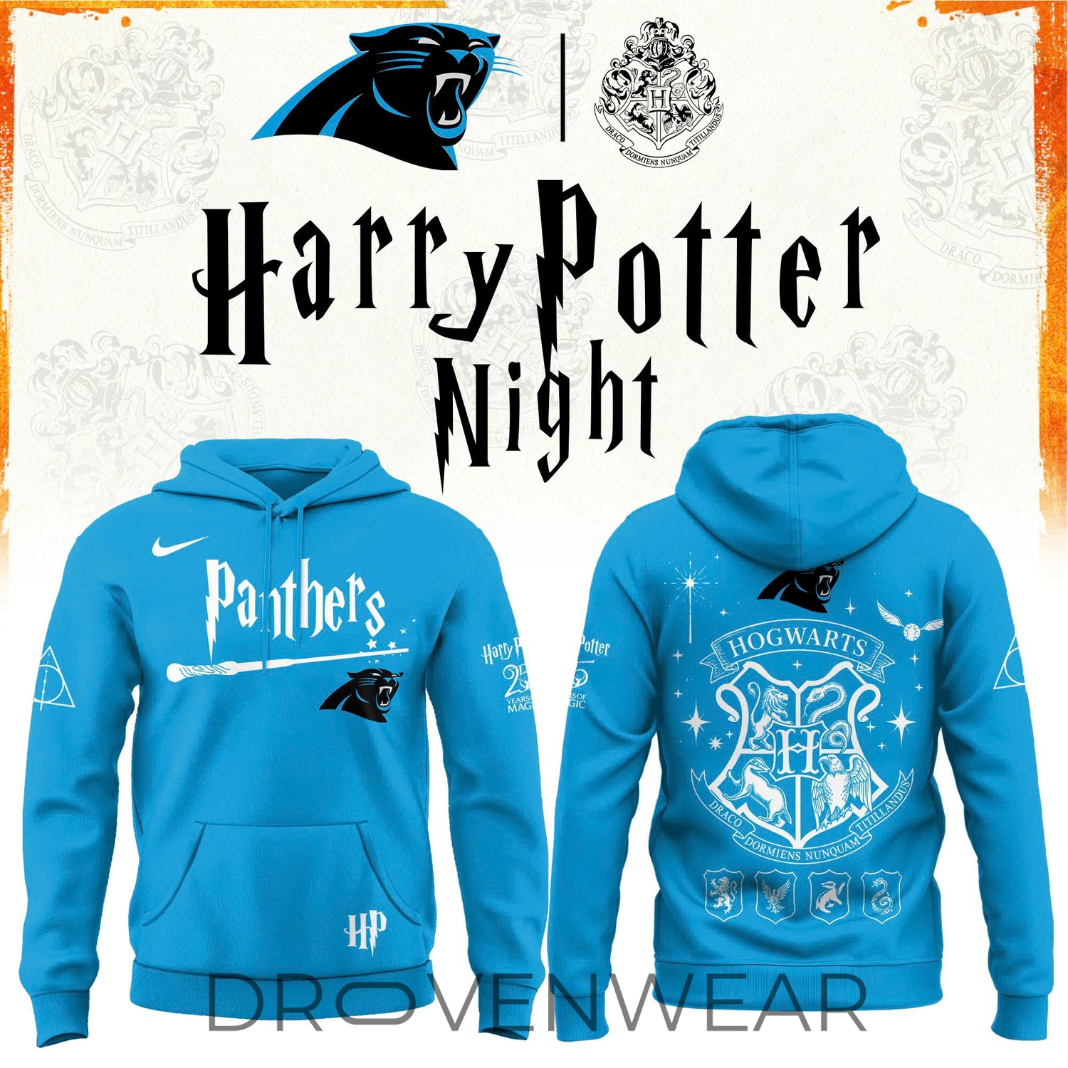 Carolina Panthers 2026 Harry Potter 25 Years Celebration Alternate Design Hoodie Carolina Panthers 2026 Harry Potter 25 Years Celebration Alternate Design Hoodie
