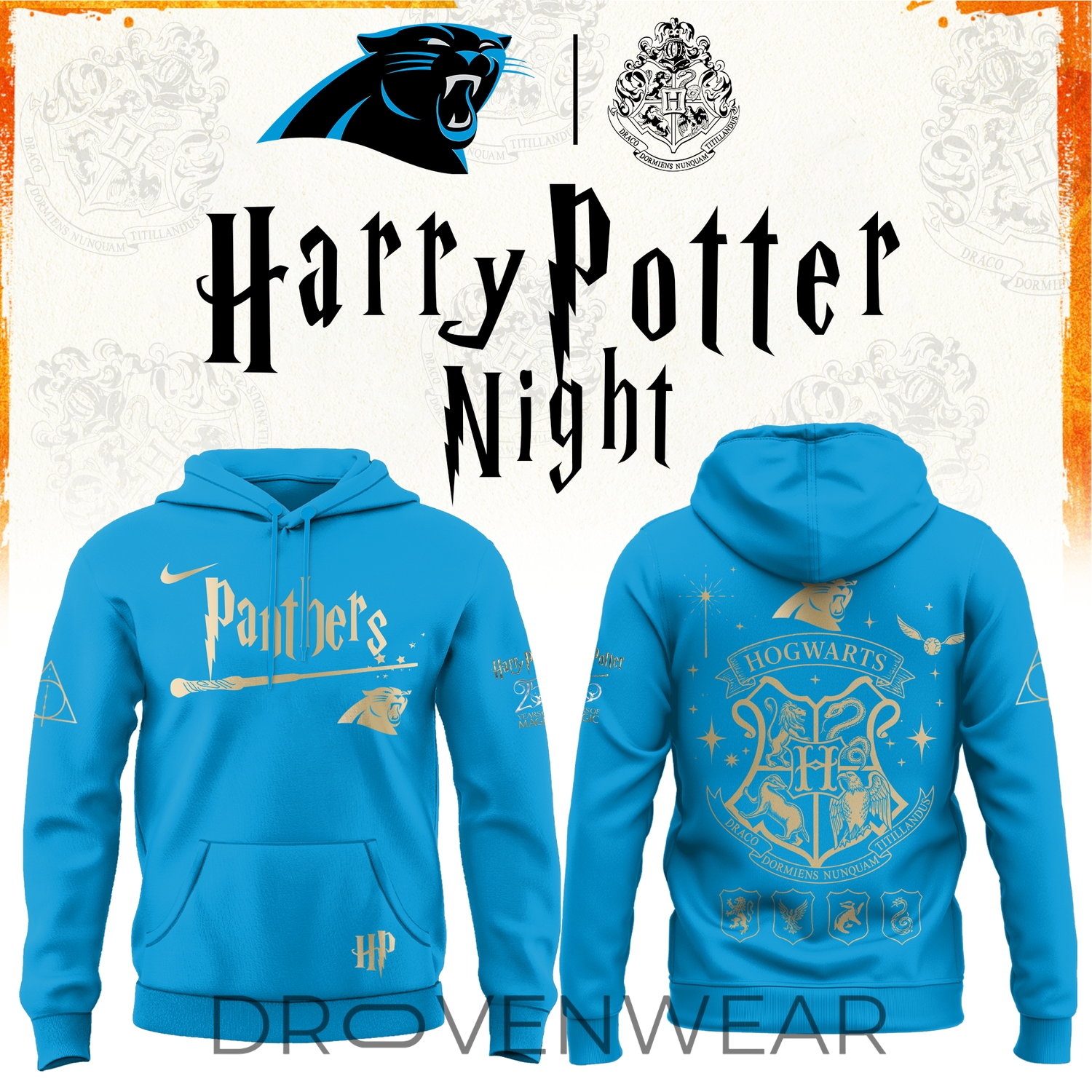 Carolina Panthers 2026 Harry Potter 25 Years Celebration Alternate Design Hoodie Carolina Panthers 2026 Harry Potter 25 Years Celebration Alternate Design Hoodie