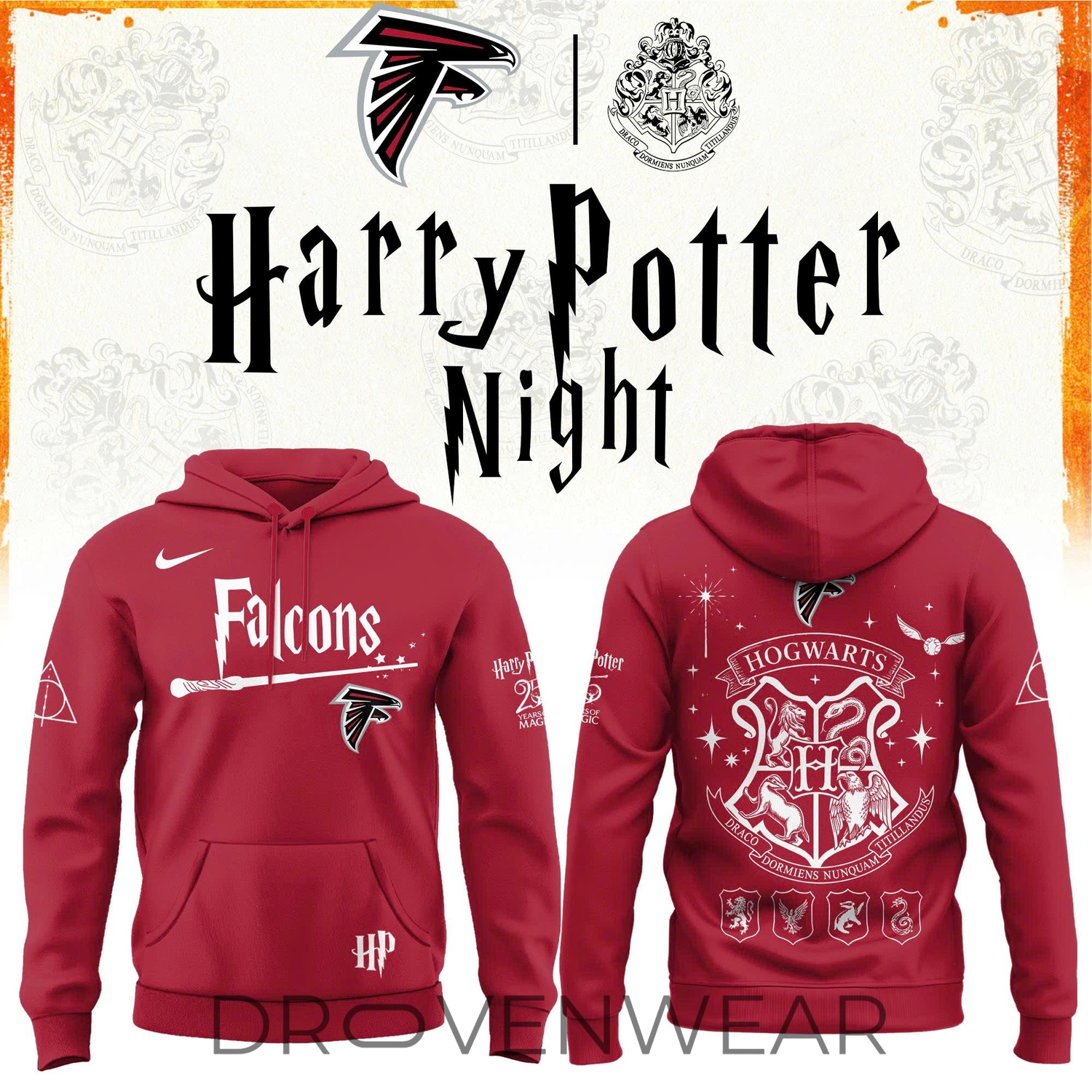Atlanta Falcons 2026 Harry Potter 25 Years Celebration Alternate Design Hoodie Atlanta Falcons 2026 Harry Potter 25 Years Celebration Alternate Design Hoodie
