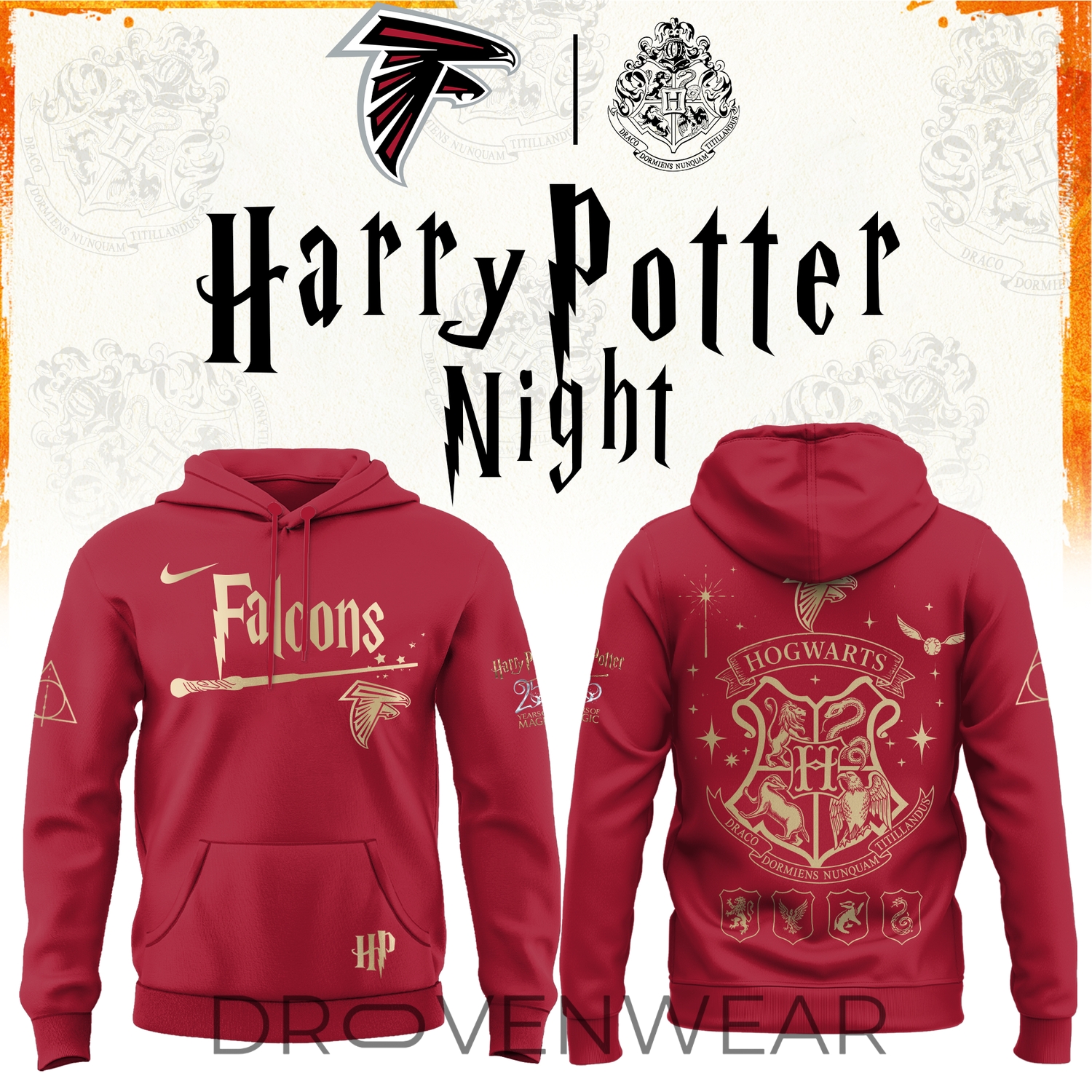 Atlanta Falcons 2026 Harry Potter 25 Years Celebration Alternate Design Hoodie Atlanta Falcons 2026 Harry Potter 25 Years Celebration Alternate Design Hoodie
