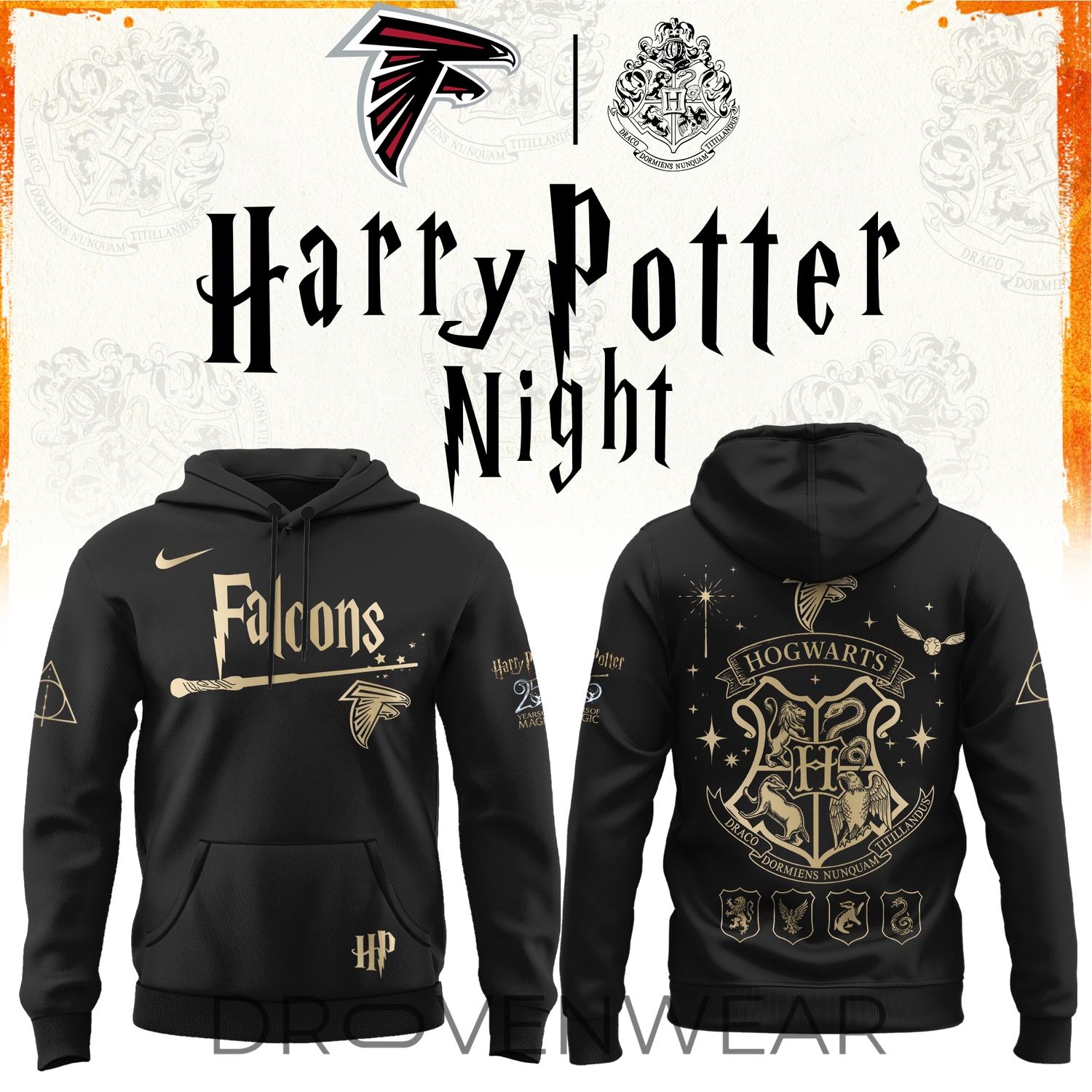 2026 Atlanta Falcons Harry Potter 25th Anniversary Special Edition Football Hoodie 2026 Atlanta Falcons Harry Potter 25th Anniversary Special Edition Football Hoodie