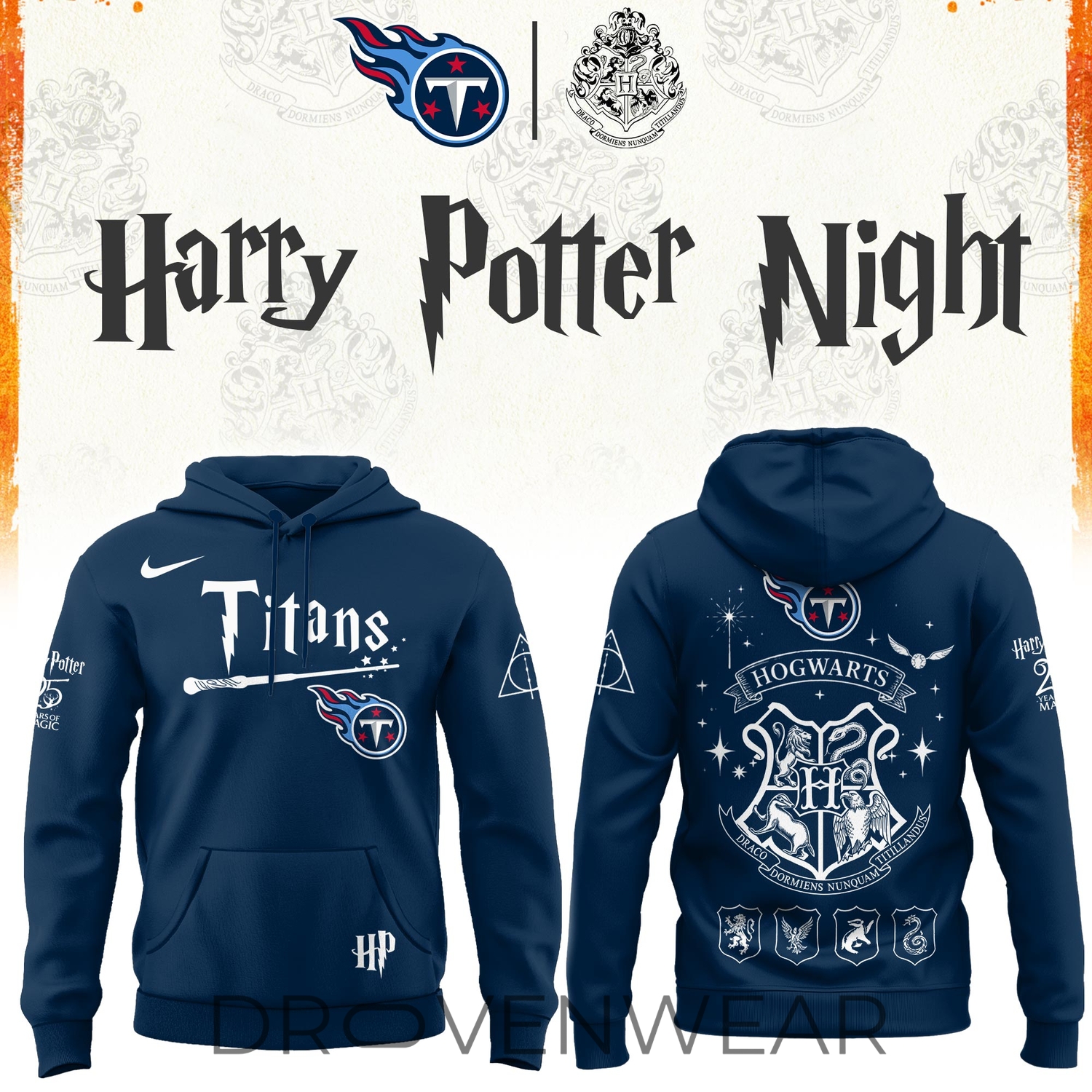 Tennessee Titans 2026 Harry Potter 25 Years Celebration Alternate Design Hoodie Tennessee Titans 2026 Harry Potter 25 Years Celebration Alternate Design Hoodie