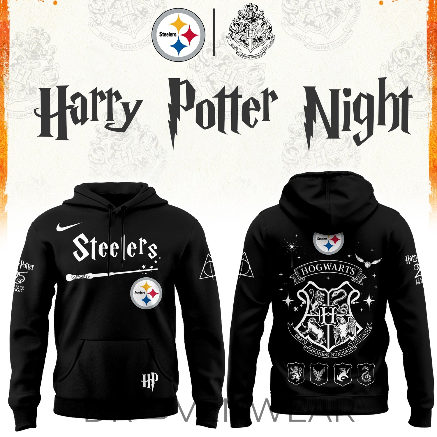 2026 Pittsburgh Steelers Harry Potter 25th Anniversary Special Edition Football Hoodie 2026 Pittsburgh Steelers Harry Potter 25th Anniversary Special Edition Football Hoodie