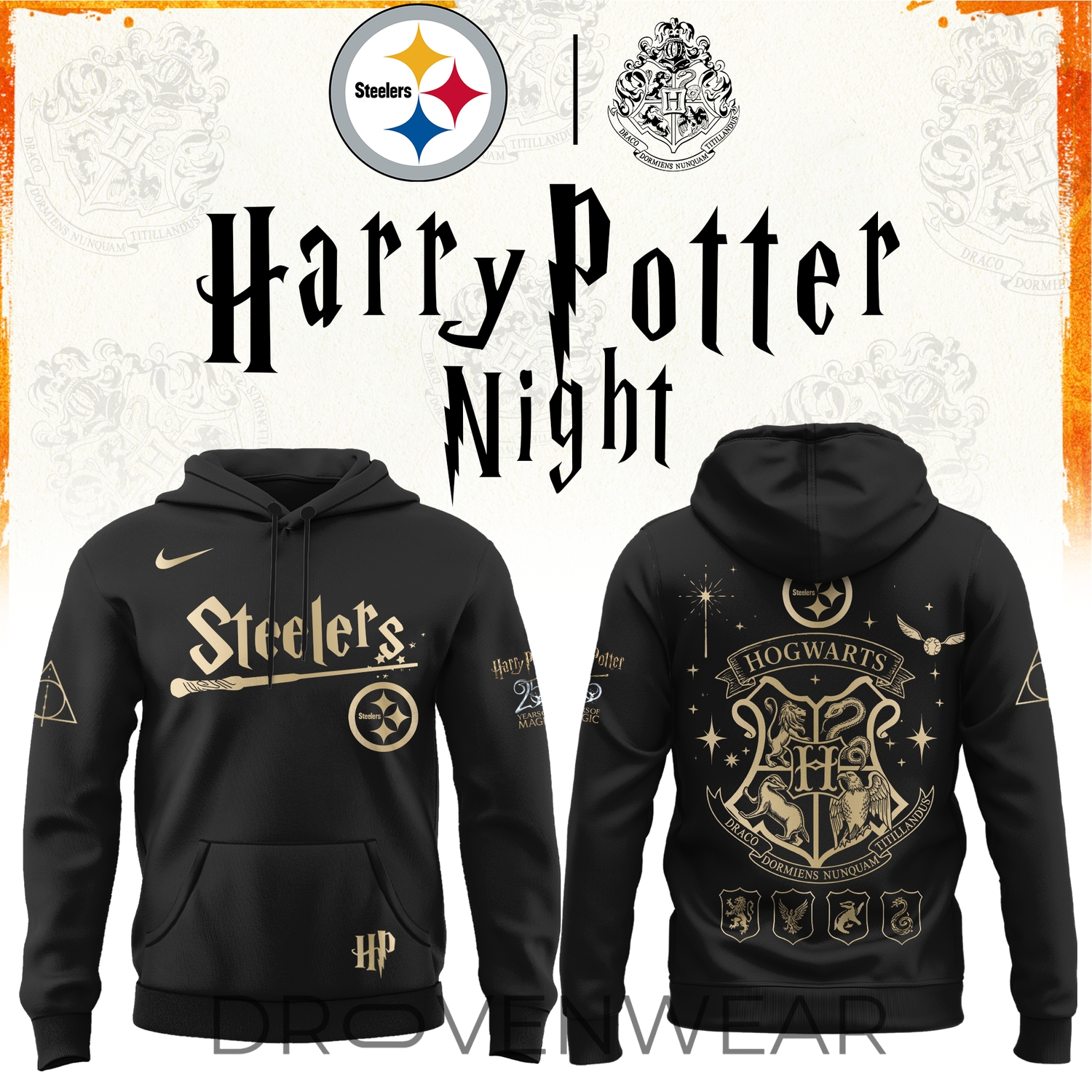 2026 Pittsburgh Steelers Harry Potter 25th Anniversary Special Edition Football Hoodie 2026 Pittsburgh Steelers Harry Potter 25th Anniversary Special Edition Football Hoodie