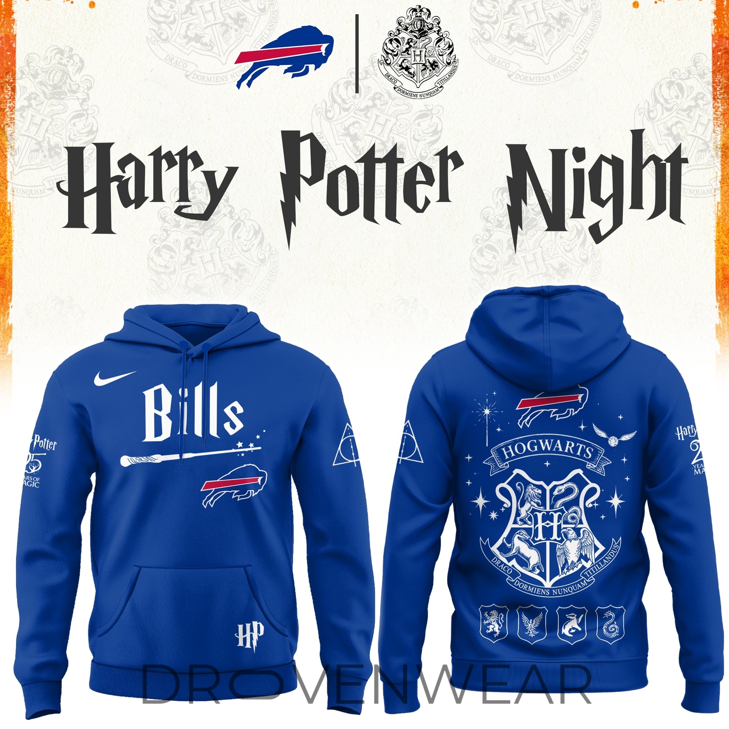 Buffalo Bills 2026 Harry Potter 25 Years Celebration Alternate Design Hoodie Buffalo Bills 2026 Harry Potter 25 Years Celebration Alternate Design Hoodie