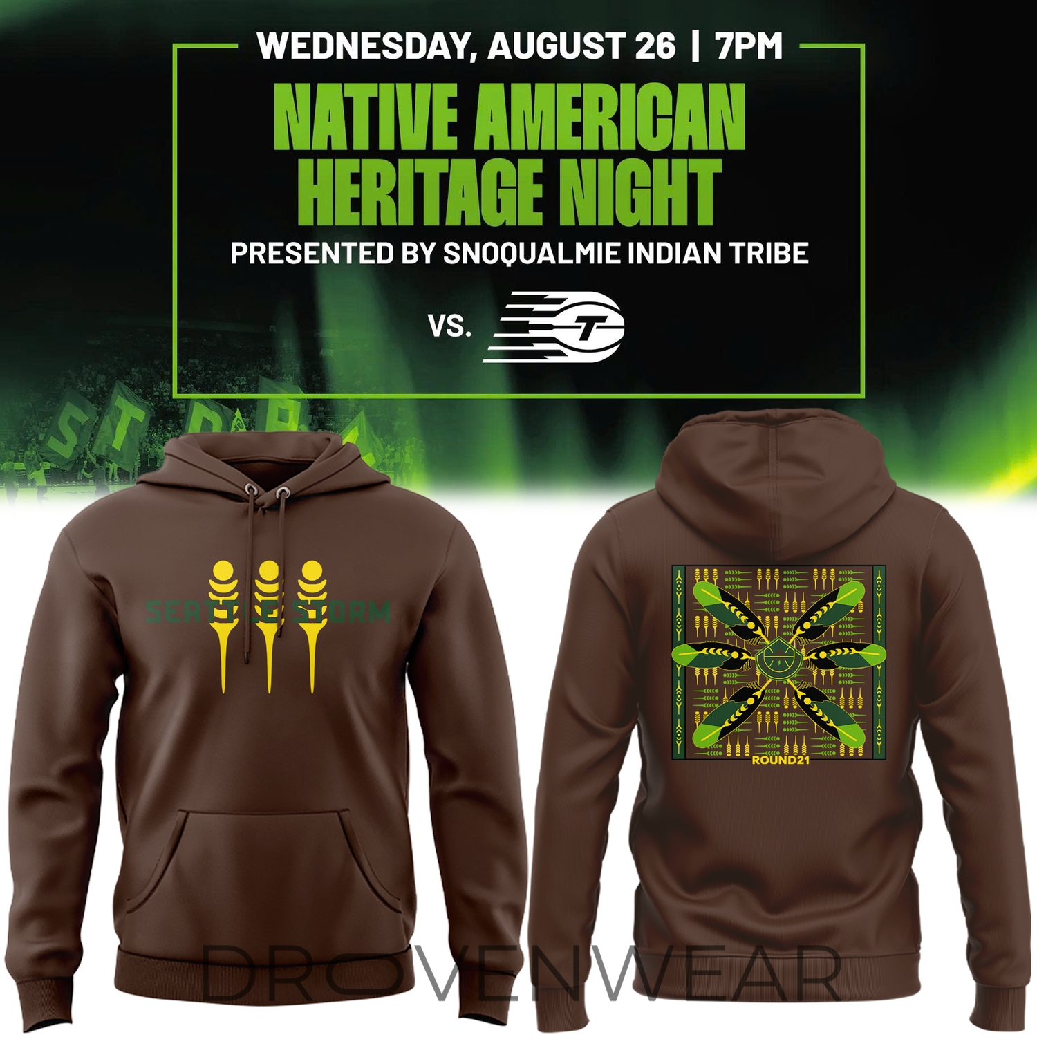 Seattle Storm Native Heritage Tribute Pullover Hoodie Seattle Storm Native Heritage Tribute Pullover Hoodie