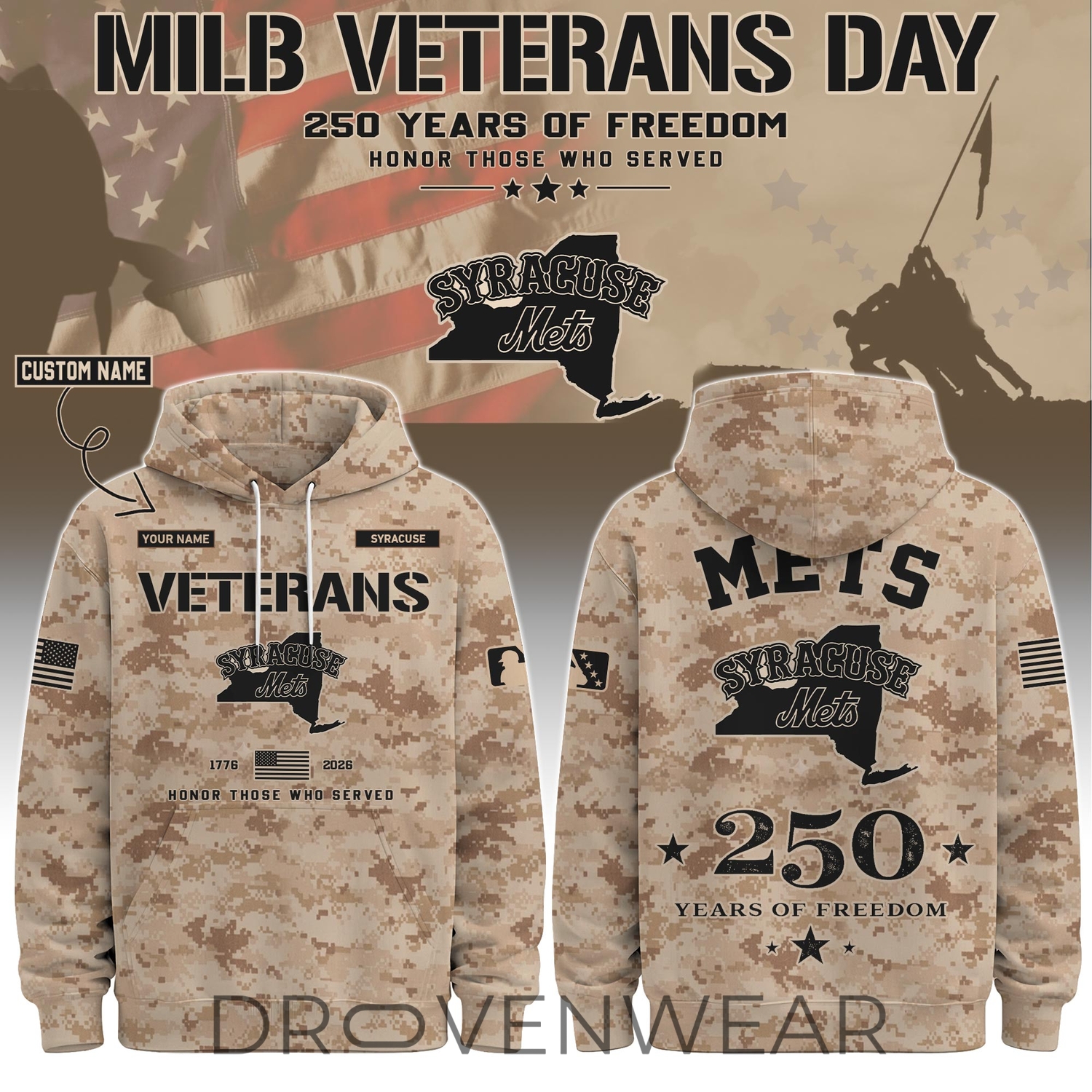 Syracuse Mets Special Veterans Day 2026 Limited Edition Hoodie Syracuse Mets Special Veterans Day 2026 Limited Edition Hoodie