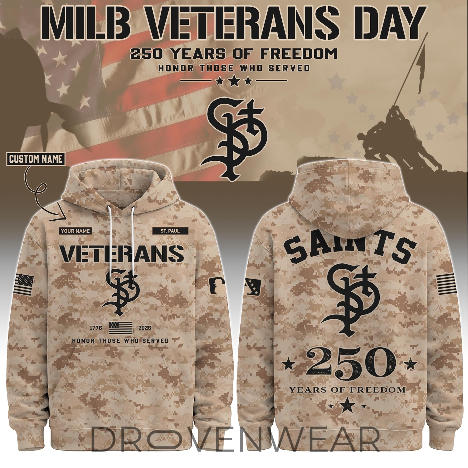 St. Paul Saints Special Veterans Day 2026 Limited Edition Hoodie St. Paul Saints Special Veterans Day 2026 Limited Edition Hoodie