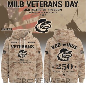 Rochester Red Wings Special Veterans Day 2026 Limited Edition Hoodie