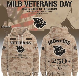 Lehigh Valley Ironpigs Special Veterans Day 2026 Limited Edition Hoodie