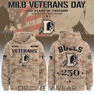 Durham Bulls Special Veterans Day 2026 Limited Edition Hoodie