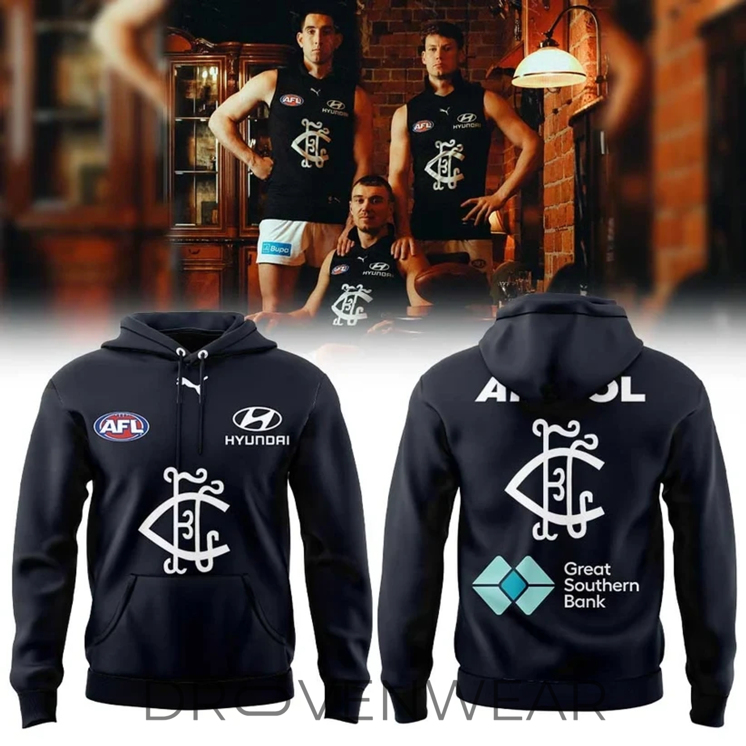 3D All Over Carlton Football Club 1926 Heritage Guernsey Limited Hoodie 3D All Over Carlton Football Club 1926 Heritage Guernsey Limited Hoodie