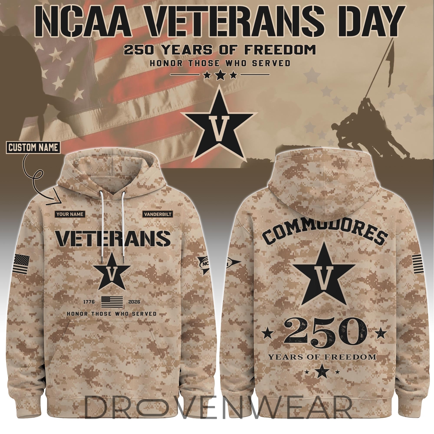 Vanderbilt Special Veterans Day 2026 Limited Edition Hoodie Vanderbilt Special Veterans Day 2026 Limited Edition Hoodie