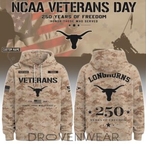 Texas Longhorns Special Veterans Day 2026 Limited Edition Hoodie