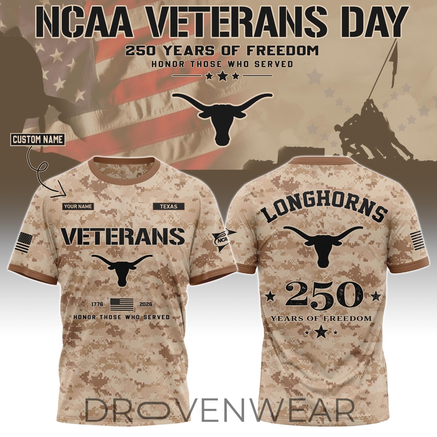 Texas Longhorns Special Veterans Day 2026 Limited Edition Hoodie Texas Longhorns Special Veterans Day 2026 Limited Edition Hoodie