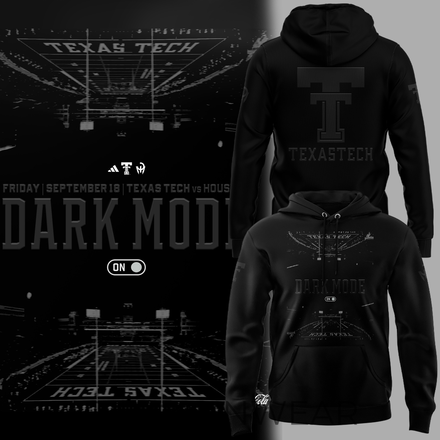 Texas Tech Dark Mode — Friday Night Football Hoodie Texas Tech Dark Mode — Friday Night Football Hoodie