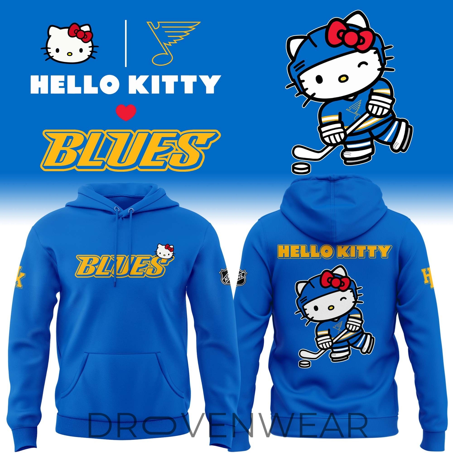Hello Kitty X St. Louis Blues Hoodie Hello Kitty X St. Louis Blues Hoodie