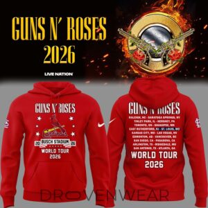 New Guns N’ Roses X St. Louis Cardinals – World Tour 2026 Hoodie