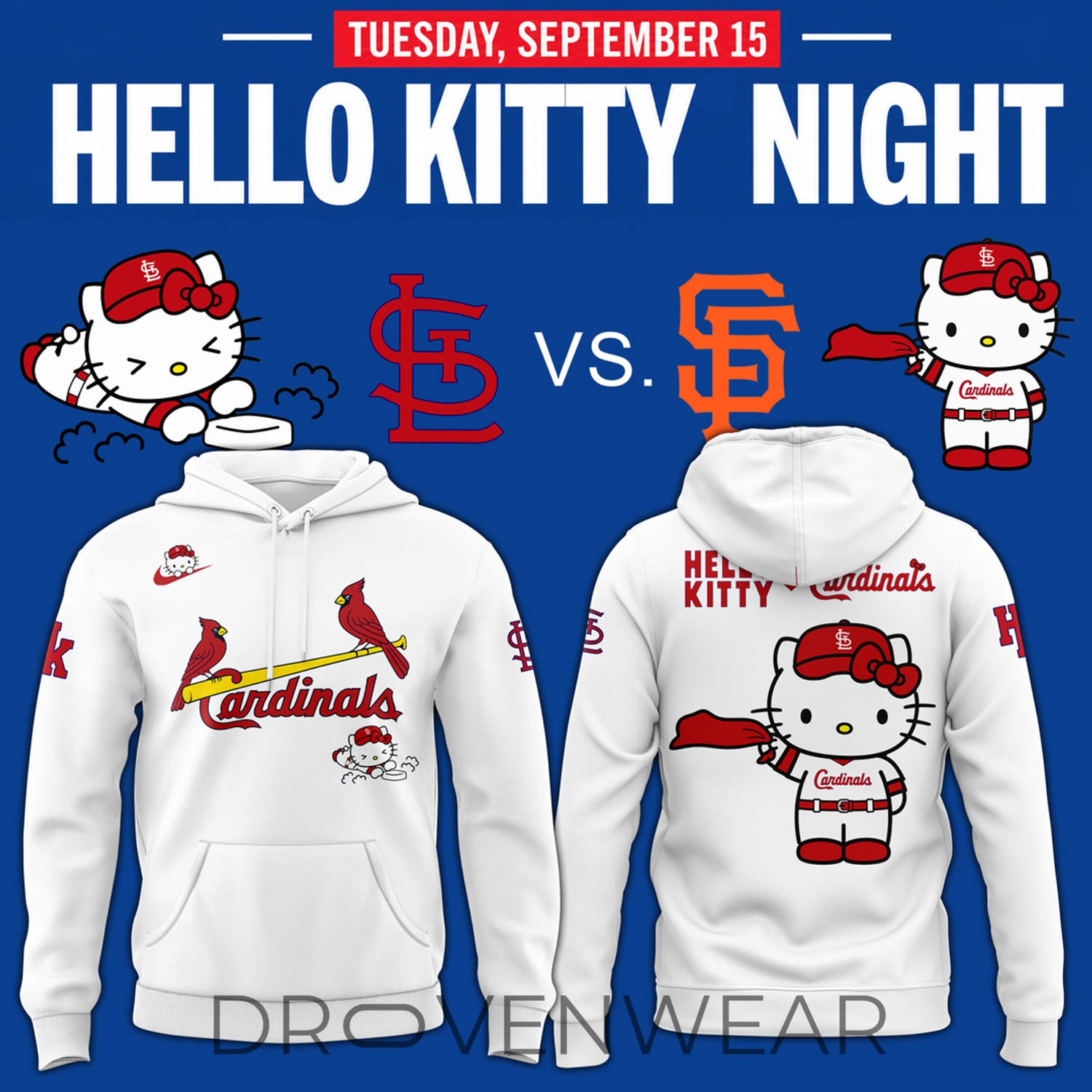 St. Louis Cardinals X Hello Kitty Night Game 2026 Exclusives Hoodie St. Louis Cardinals X Hello Kitty Night Game 2026 Exclusives Hoodie