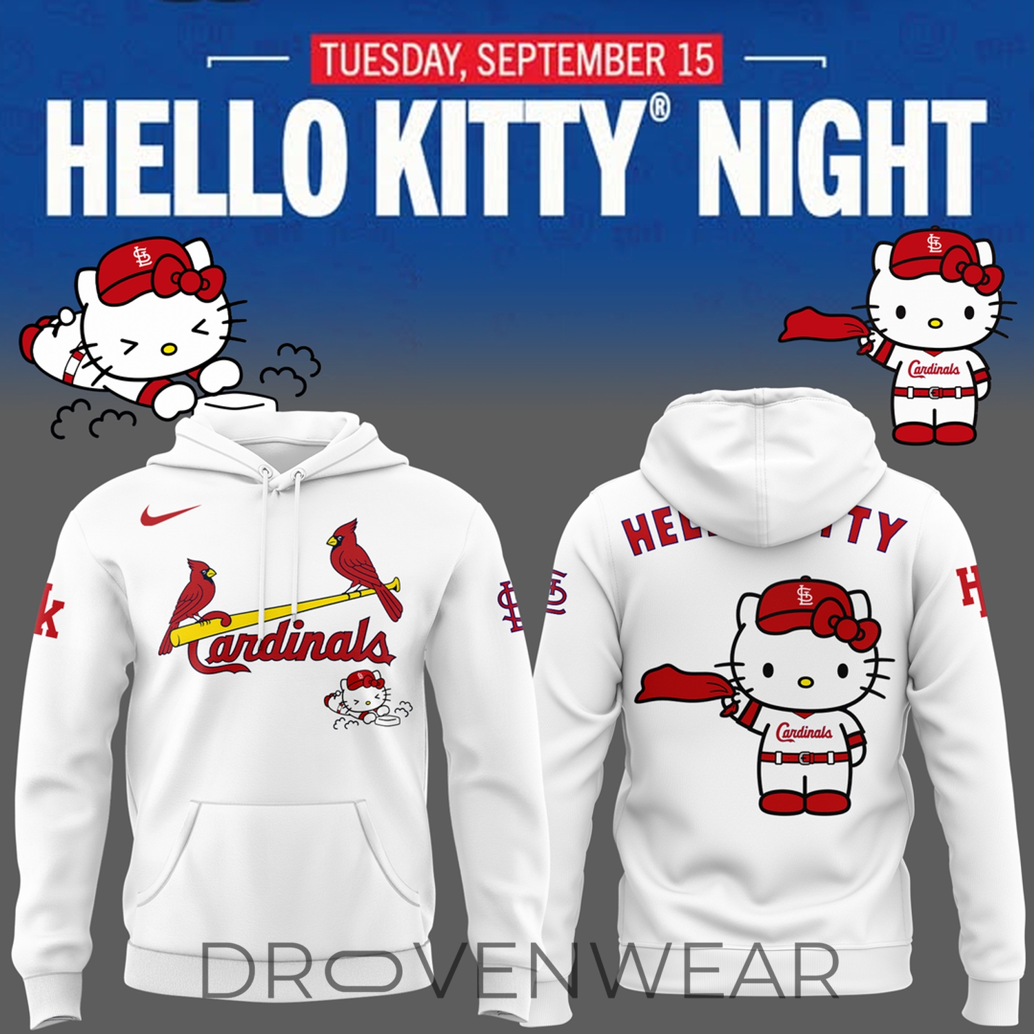 St. Louis Cardinals X Hello Kitty Night Game 2026 Exclusives Hoodie St. Louis Cardinals X Hello Kitty Night Game 2026 Exclusives Hoodie