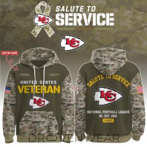 Kansas City Chiefs X Salute To Service Veteran Hoodie – Honor & Pride Edition – 3D Unisex Hoodie