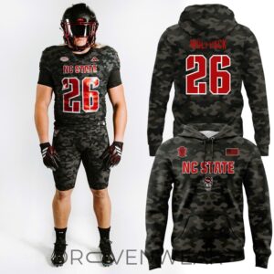 2026 Nc State Football Camo USA Hoodie