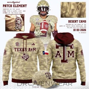 Texas A&m Football Red/camo 2026 “honor And Support” Hoodie