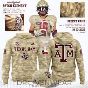 Texas A&m Football Camo 2026 “honor And Support” Hoodie