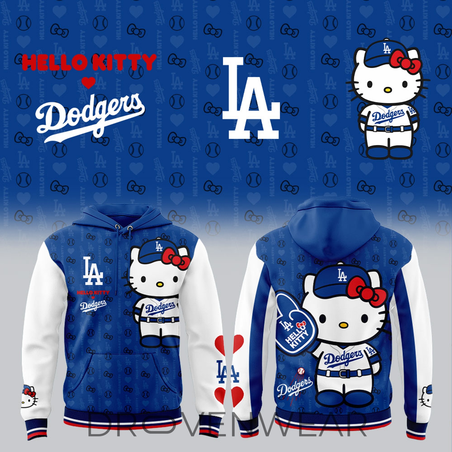 La Dodgers Hello Kitty 2026 New Hoodie Cap La Dodgers Hello Kitty 2026 New Hoodie Cap
