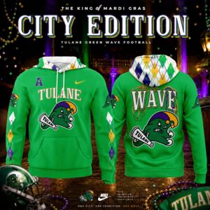 Tulane Green Wave Mardi Gras City Edition Hoodie – Green Wave Football Pullover