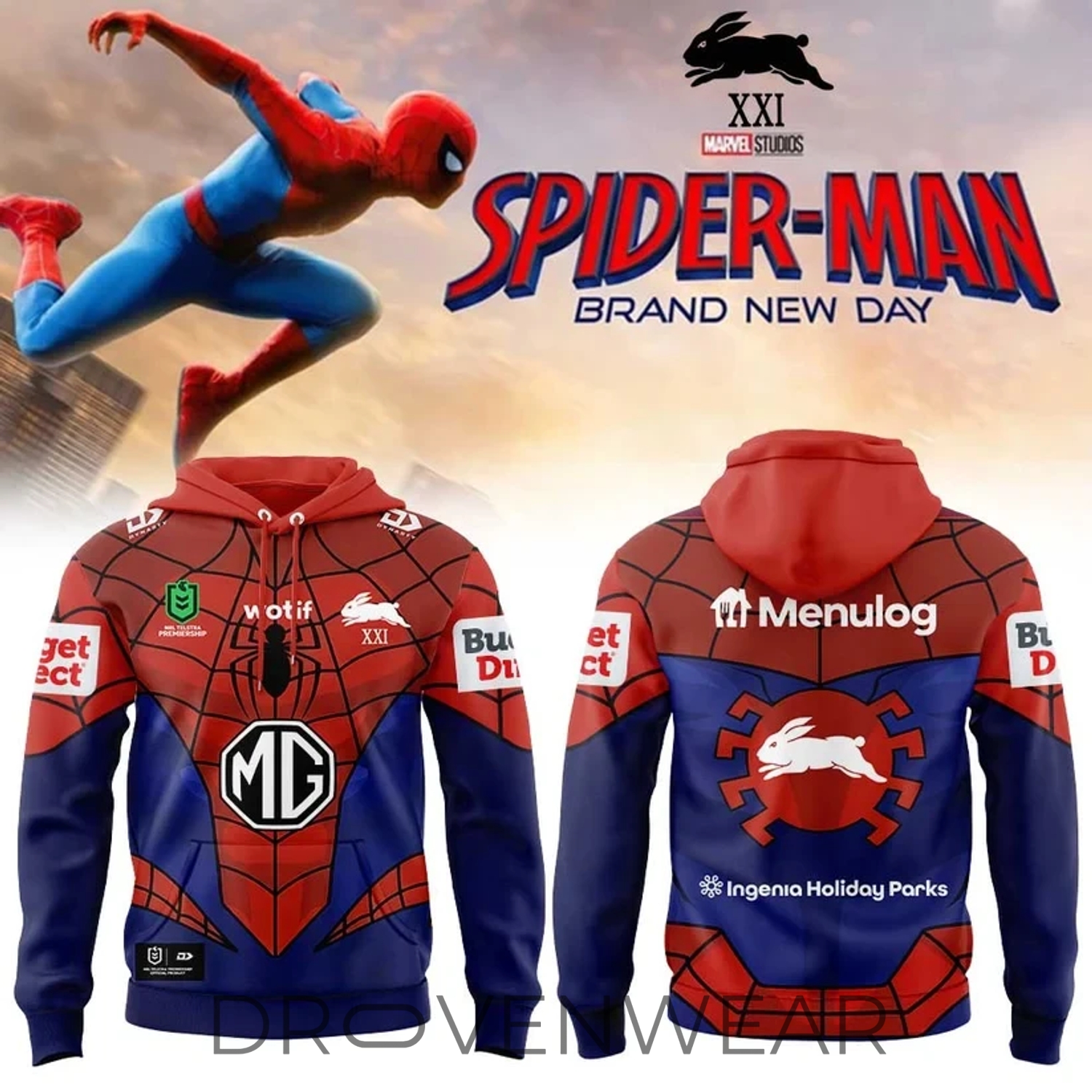 All Over South Sydney Rabbitohs X Spider-man 2026 Merch Limited Edition Hoodie All Over South Sydney Rabbitohs X Spider-man 2026 Merch Limited Edition Hoodie