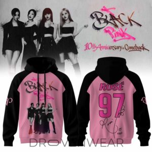 🖤 Blackpink – 10th Anniversary & Comeback 🩷 Hoodie – Rosé