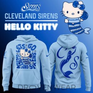 Wnba Cleveland Sirens X Hello Kitty Mermaid Light Blue Hoodie